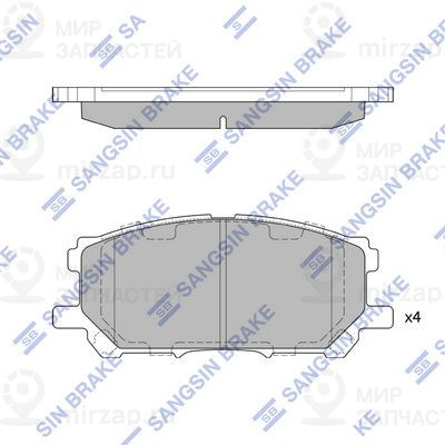 Комплект тормозных колодок, дисковый тормоз SANGSIN SP1456