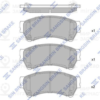 Комплект тормозных колодок, дисковый тормоз SANGSIN SP1475