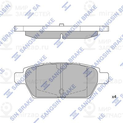 Комплект тормозных колодок, дисковый тормоз SANGSIN SP1476