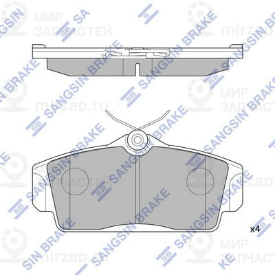 Комплект тормозных колодок, дисковый тормоз SANGSIN SP1482