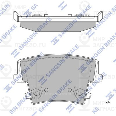 Комплект тормозных колодок, дисковый тормоз SANGSIN SP1508