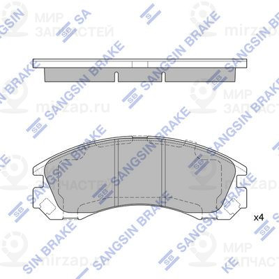 Комплект тормозных колодок, дисковый тормоз SANGSIN SP1523