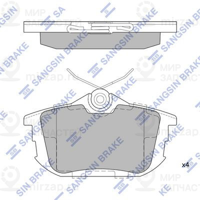 Комплект тормозных колодок, дисковый тормоз SANGSIN SP1531