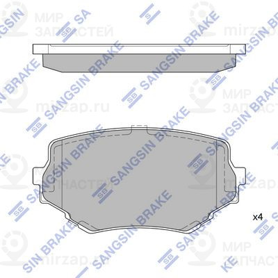 Комплект тормозных колодок, дисковый тормоз SANGSIN SP1535