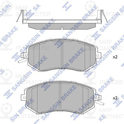 Комплект тормозных колодок, дисковый тормоз SANGSIN SP1553