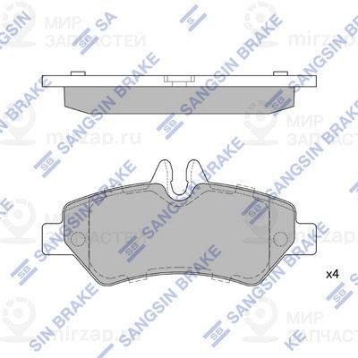 Комплект тормозных колодок, дисковый тормоз SANGSIN SP1562SD