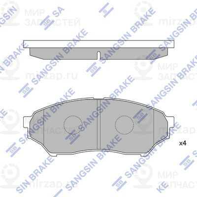 Комплект тормозных колодок, дисковый тормоз SANGSIN SP1585