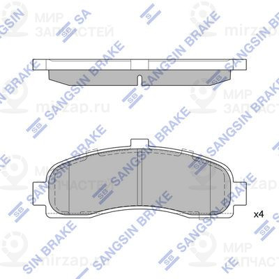 Комплект тормозных колодок, дисковый тормоз SANGSIN SP1586