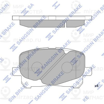 Комплект тормозных колодок, дисковый тормоз SANGSIN SP1591