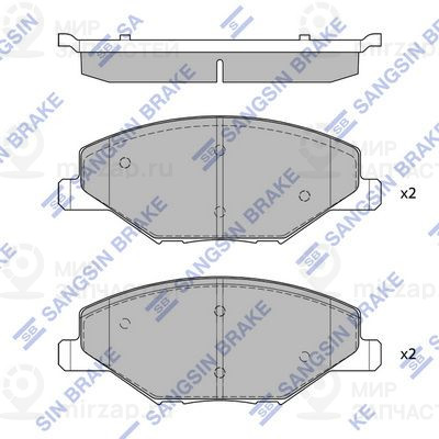 Комплект тормозных колодок, дисковый тормоз SANGSIN SP1595