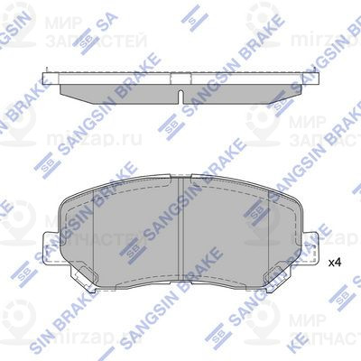 Комплект тормозных колодок, дисковый тормоз SANGSIN SP1671SD