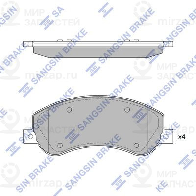 Комплект тормозных колодок, дисковый тормоз SANGSIN SP1675A
