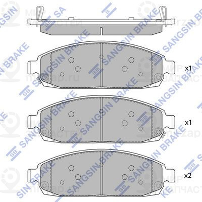 Комплект тормозных колодок, дисковый тормоз SANGSIN SP1676