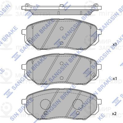 Комплект тормозных колодок, дисковый тормоз SANGSIN SP1690