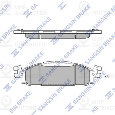 Комплект тормозных колодок, дисковый тормоз SANGSIN SP1711