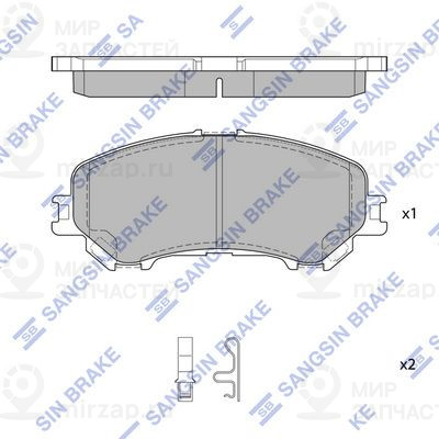 Комплект тормозных колодок, дисковый тормоз SANGSIN SP1715SD