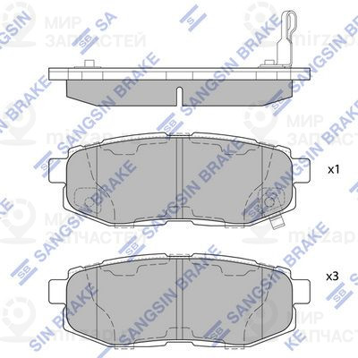 Комплект тормозных колодок, дисковый тормоз SANGSIN SP1777