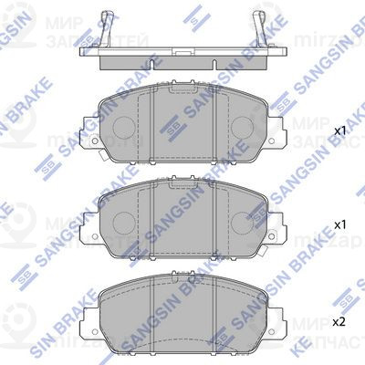 Комплект тормозных колодок, дисковый тормоз SANGSIN SP1779SD