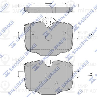 Комплект тормозных колодок, дисковый тормоз SANGSIN SP1793