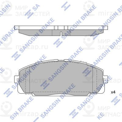 Комплект тормозных колодок, дисковый тормоз SANGSIN SP2077