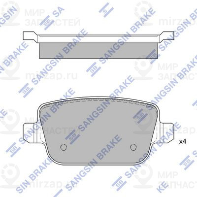 Комплект тормозных колодок, дисковый тормоз SANGSIN SP2101R