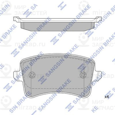 Комплект тормозных колодок, дисковый тормоз SANGSIN SP2146
