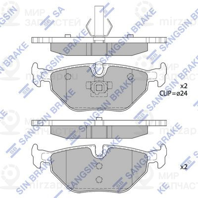 Комплект тормозных колодок, дисковый тормоз SANGSIN SP2162