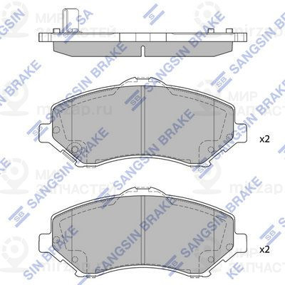 Комплект тормозных колодок, дисковый тормоз SANGSIN SP2185SD