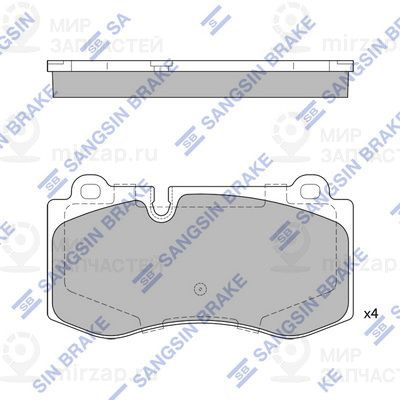 Комплект тормозных колодок, дисковый тормоз SANGSIN SP2195