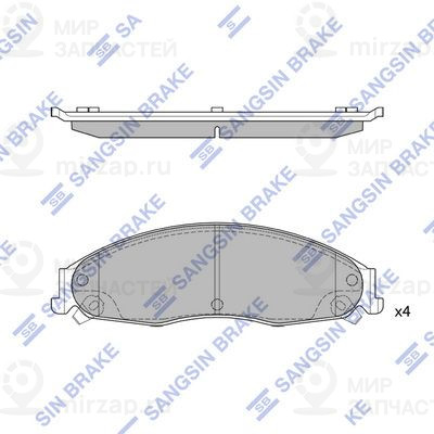 Комплект тормозных колодок, дисковый тормоз SANGSIN SP2250