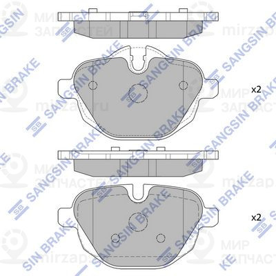 Комплект тормозных колодок, дисковый тормоз SANGSIN SP2275