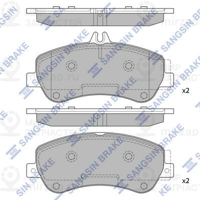 Комплект тормозных колодок, дисковый тормоз SANGSIN SP2330