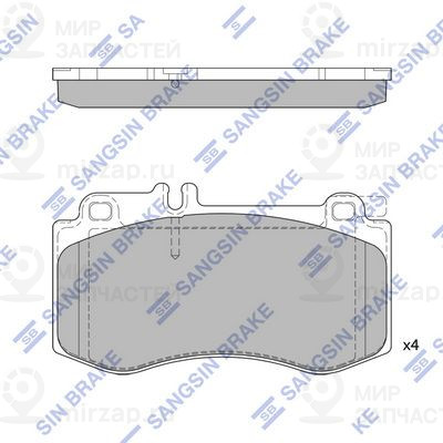 Комплект тормозных колодок, дисковый тормоз SANGSIN SP2378