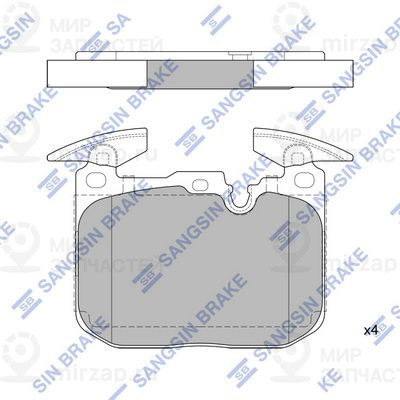 Комплект тормозных колодок, дисковый тормоз SANGSIN SP2402