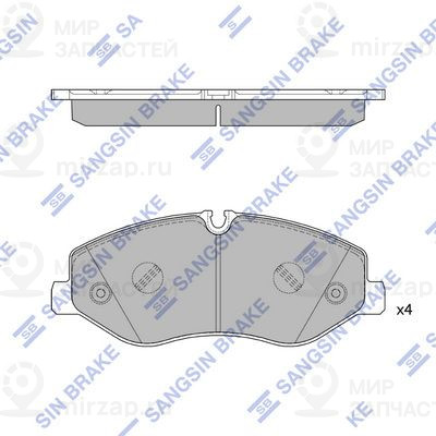 Комплект тормозных колодок, дисковый тормоз SANGSIN SP2579