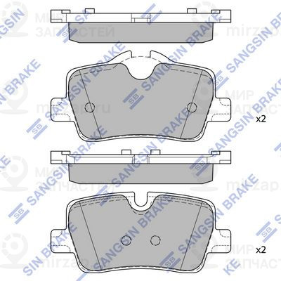 Комплект тормозных колодок, дисковый тормоз SANGSIN SP2774