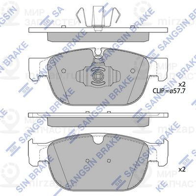 Комплект тормозных колодок, дисковый тормоз SANGSIN SP4024