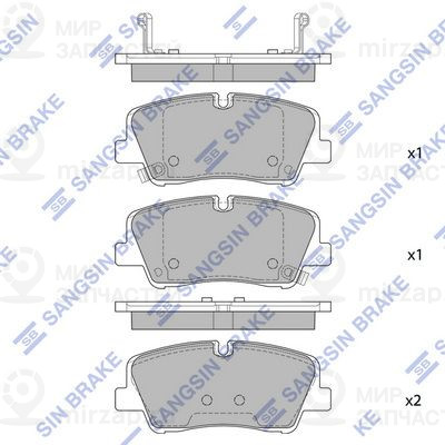 Комплект тормозных колодок, дисковый тормоз SANGSIN SP4038