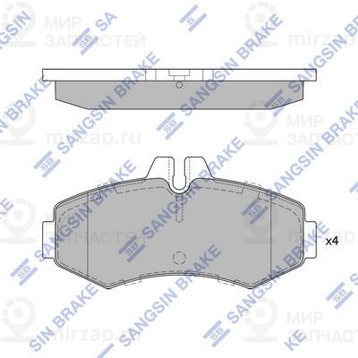Комплект тормозных колодок, дисковый тормоз SANGSIN SP4049