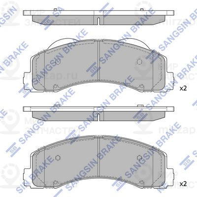 Комплект тормозных колодок, дисковый тормоз SANGSIN SP4056