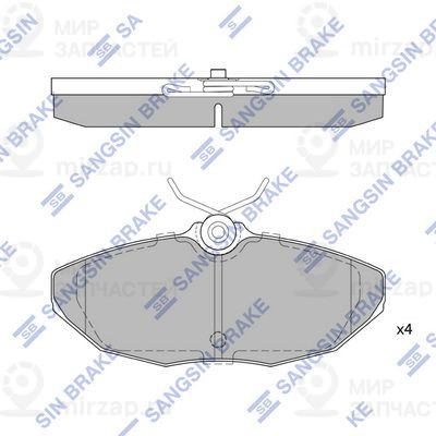Комплект тормозных колодок, дисковый тормоз SANGSIN SP4062