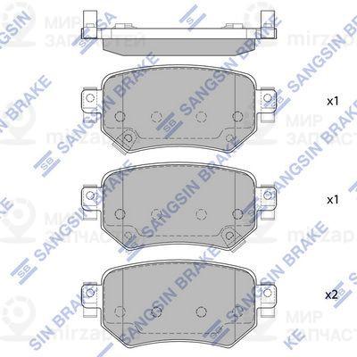 Комплект тормозных колодок, дисковый тормоз SANGSIN SP4070