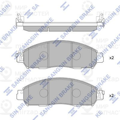 Комплект тормозных колодок, дисковый тормоз SANGSIN SP4080