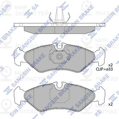 Комплект тормозных колодок, дисковый тормоз SANGSIN SP4084