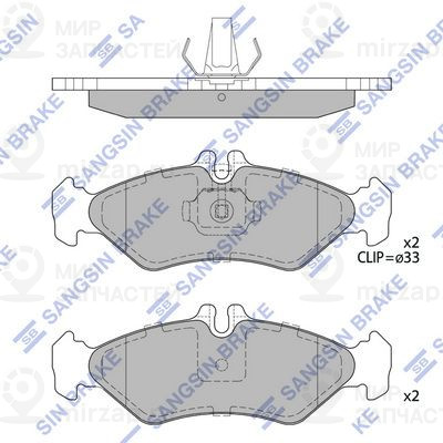 Комплект тормозных колодок, дисковый тормоз SANGSIN SP4094