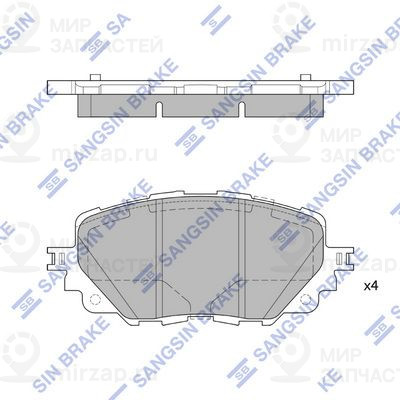 Комплект тормозных колодок, дисковый тормоз SANGSIN SP4101