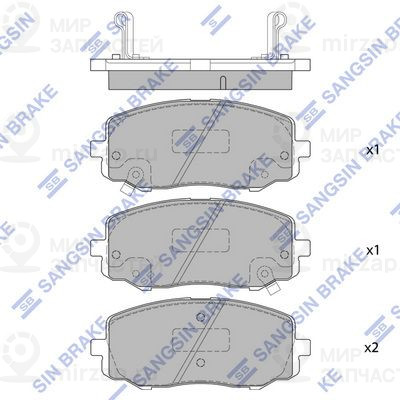 Комплект тормозных колодок, дисковый тормоз SANGSIN SP4106