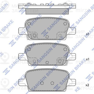 Комплект тормозных колодок, дисковый тормоз SANGSIN SP4118