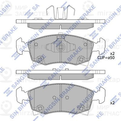 Комплект тормозных колодок, дисковый тормоз SANGSIN SP4122