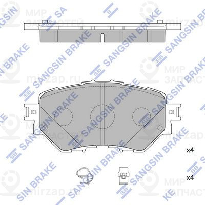 Комплект тормозных колодок, дисковый тормоз SANGSIN SP4123
